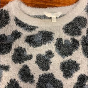 Gray & black Leopard Sweater